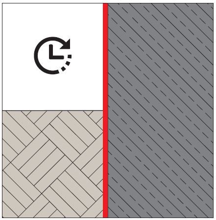 Efter blot 9 timer kan MB2K tildækkes 1) Gennemhærdet efter 18 timer 2)